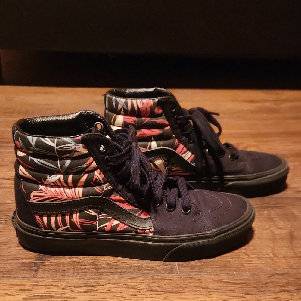 Women Vans Floral High-Top Sneakers